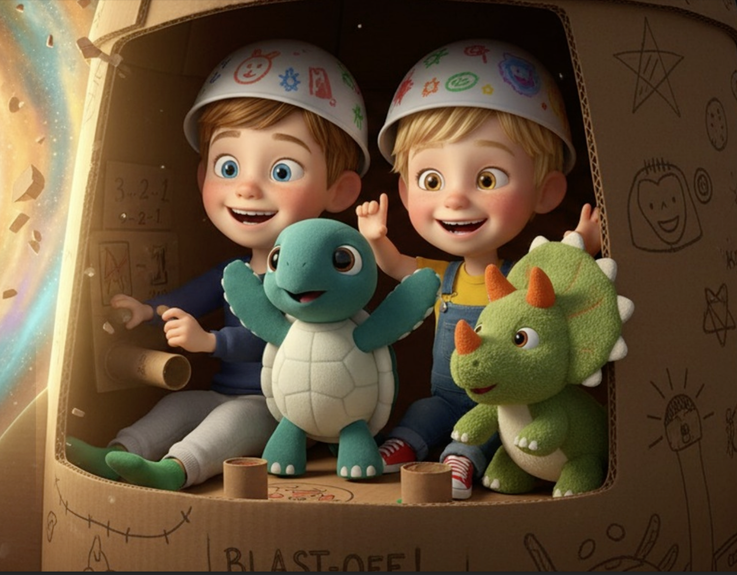 The Artemis II crew standing together in spacesuits, ready to fly to the Moon